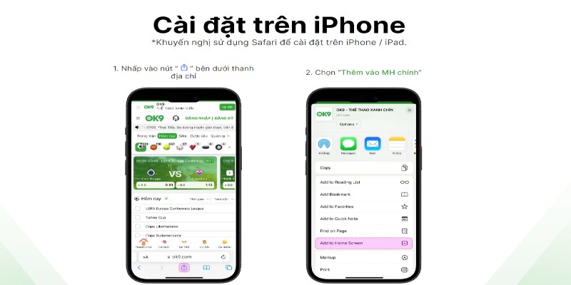 Cài đặt trên iOS